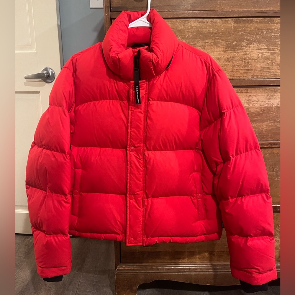 Red Aritzia Super Puff Jacket